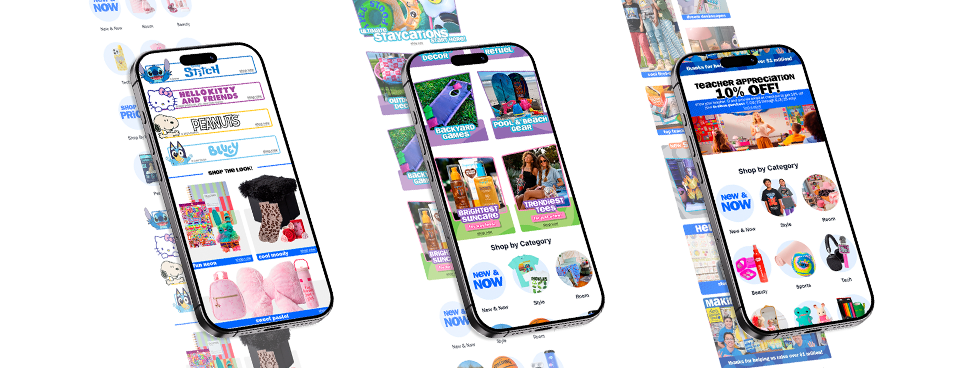High fidelity homepage prototype shown on three phones